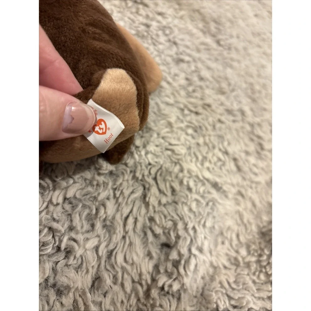 Ty Beanie Baby Plush Hoot the Owl Small‎ Brown Excellent Vintage Collectible